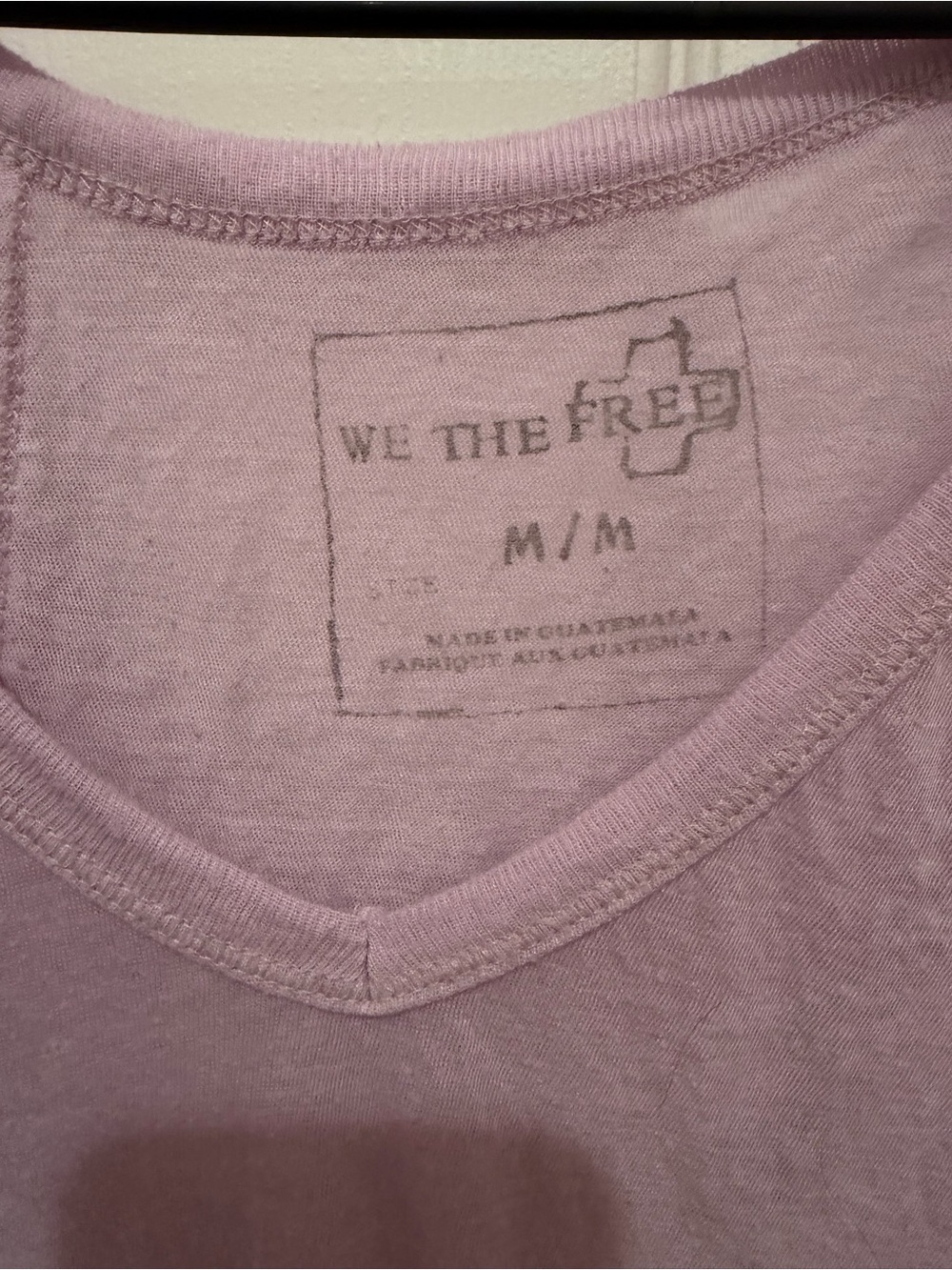 Free People We The Free Lavender Pink Oversized V Neck Tee Medium - Picture 2 of 3